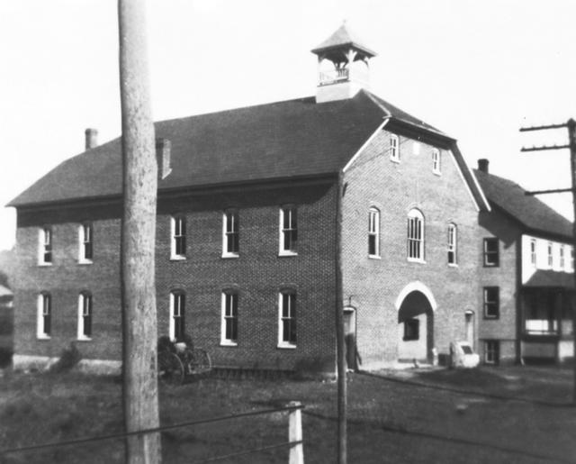 Lineboro VFD's first building, circa 1920
Note the Chemical/Hose Wagon partially obscured behind the pole